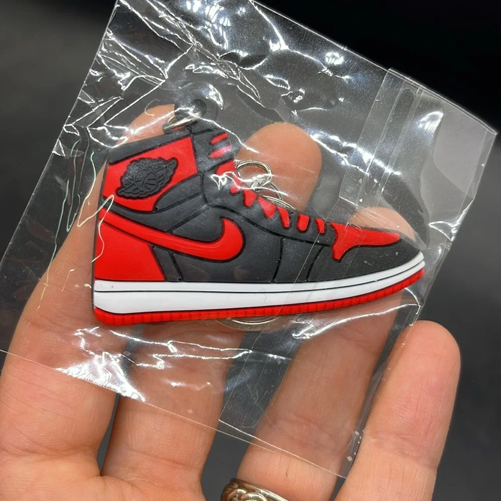 Nike AirJordans Black and Red Sneaker Shoe Keychain Charm New